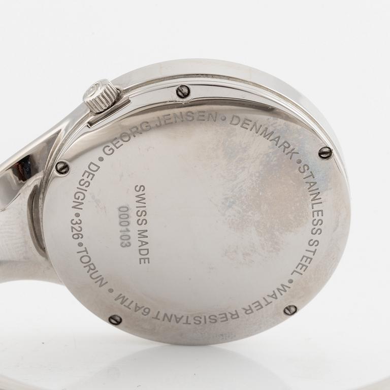 Georg Jensen, Vivianna, "Hammered Sterling Silver Dial", design Torun Bülow-Hübe, wristwatch, 33 mm.