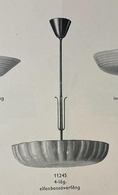 Harald Notini, a ceiling lamp, Arvid Böhlmarks Lampfabrik, Stockholm, 1940s.