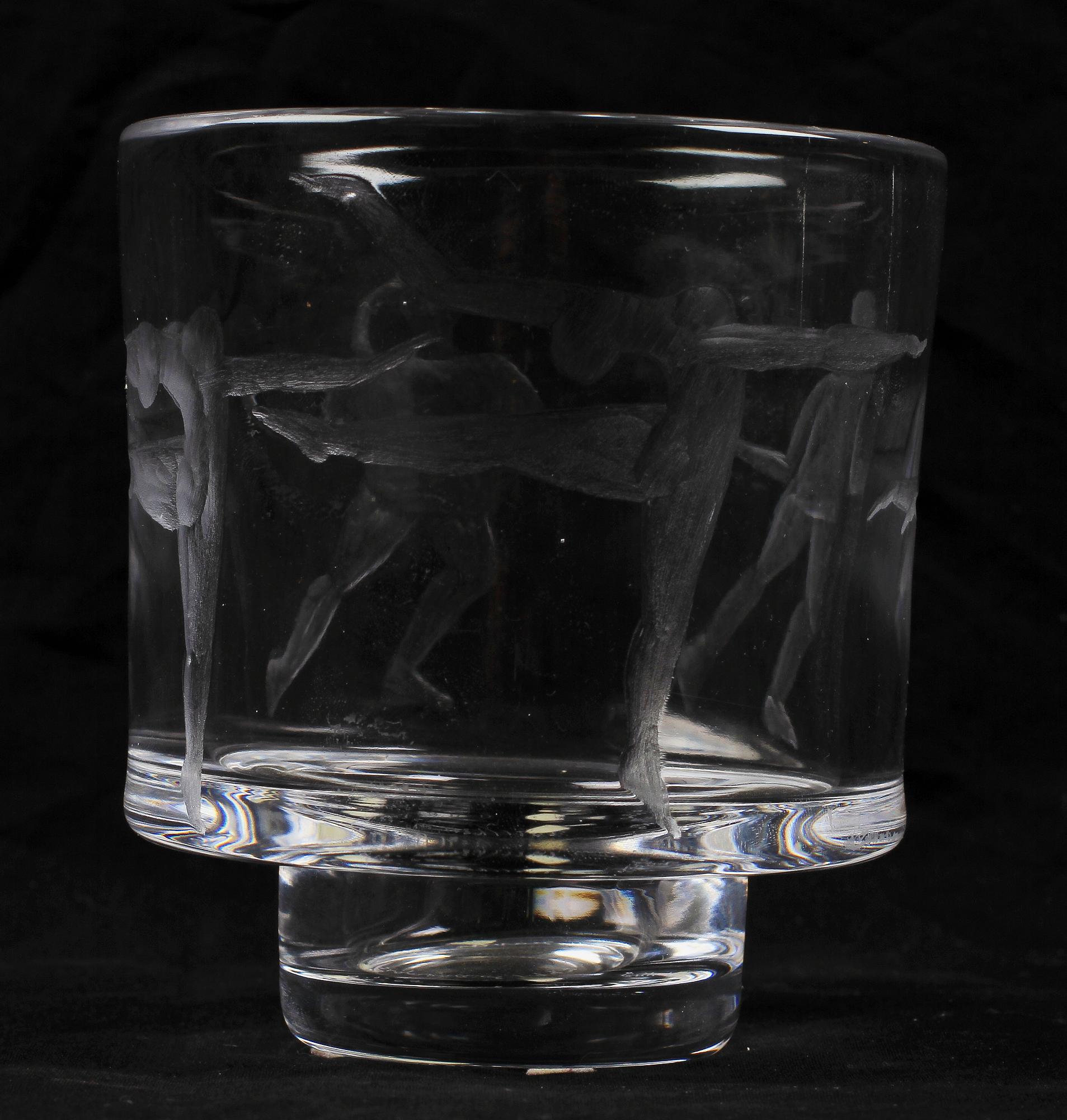 SKÅL, glas, Erik Höglund, Boda, sign o numr. Dat 1997.