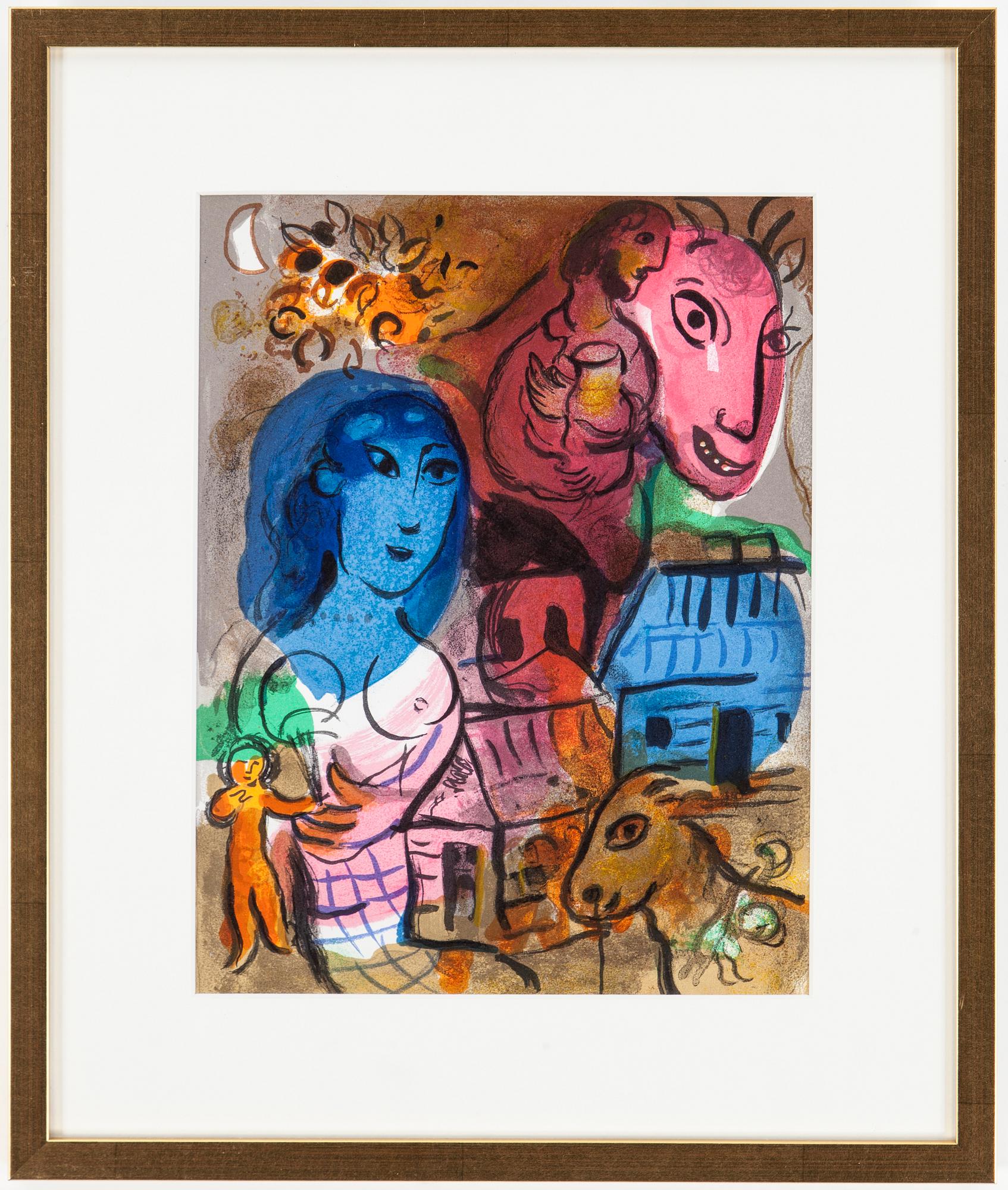 MARC CHAGALL, färglitografi, ur XXe Siecle Hommage a Marc Chagall, 1969.