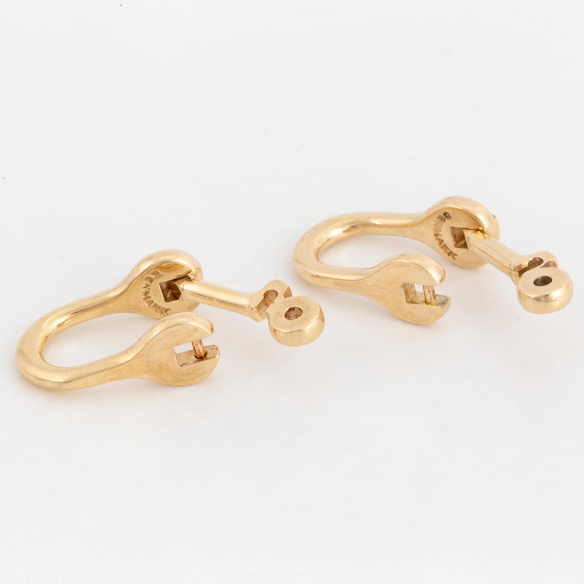 OLE LYNGGAARD, manschettknappar, 14K guld.