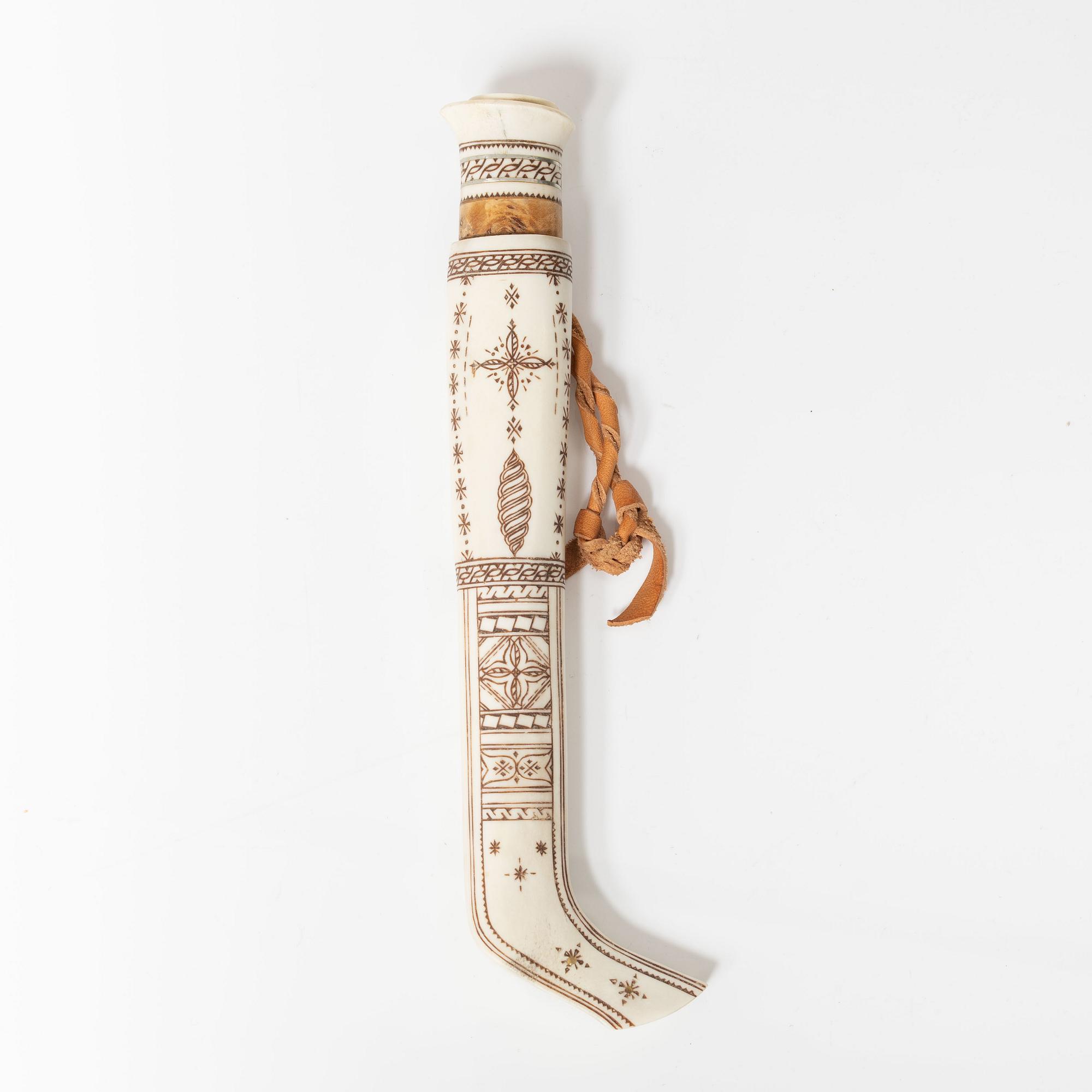 Ivar Bernhard Lampa, a horn knife, signed.