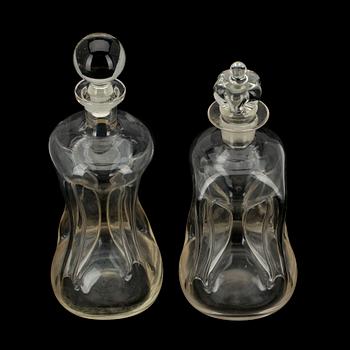 KLUCKFLASKOR, glas, 2 st, 1900-tal.