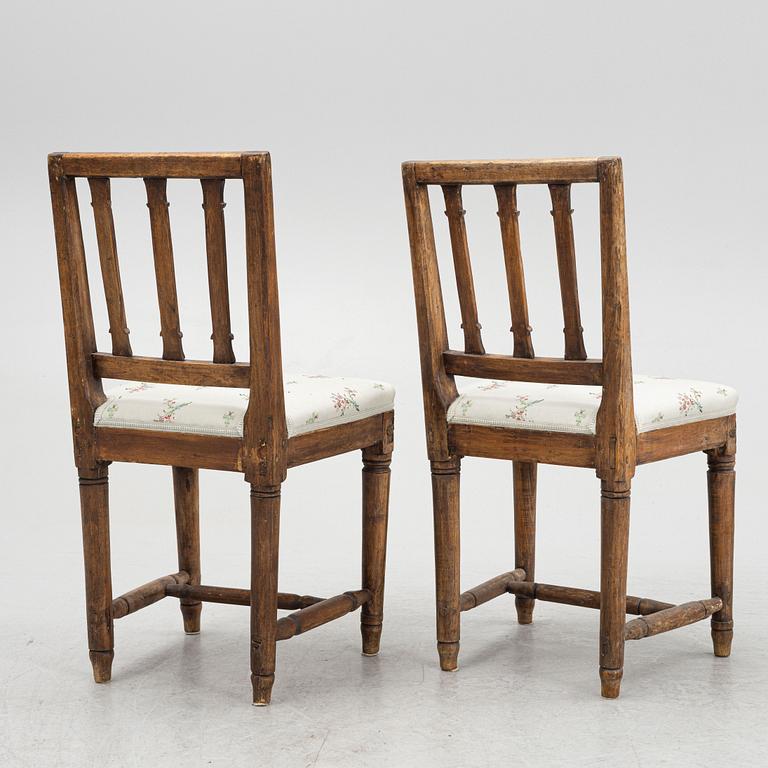 A pair of Gustavian chairs, Sweden, around 1800.