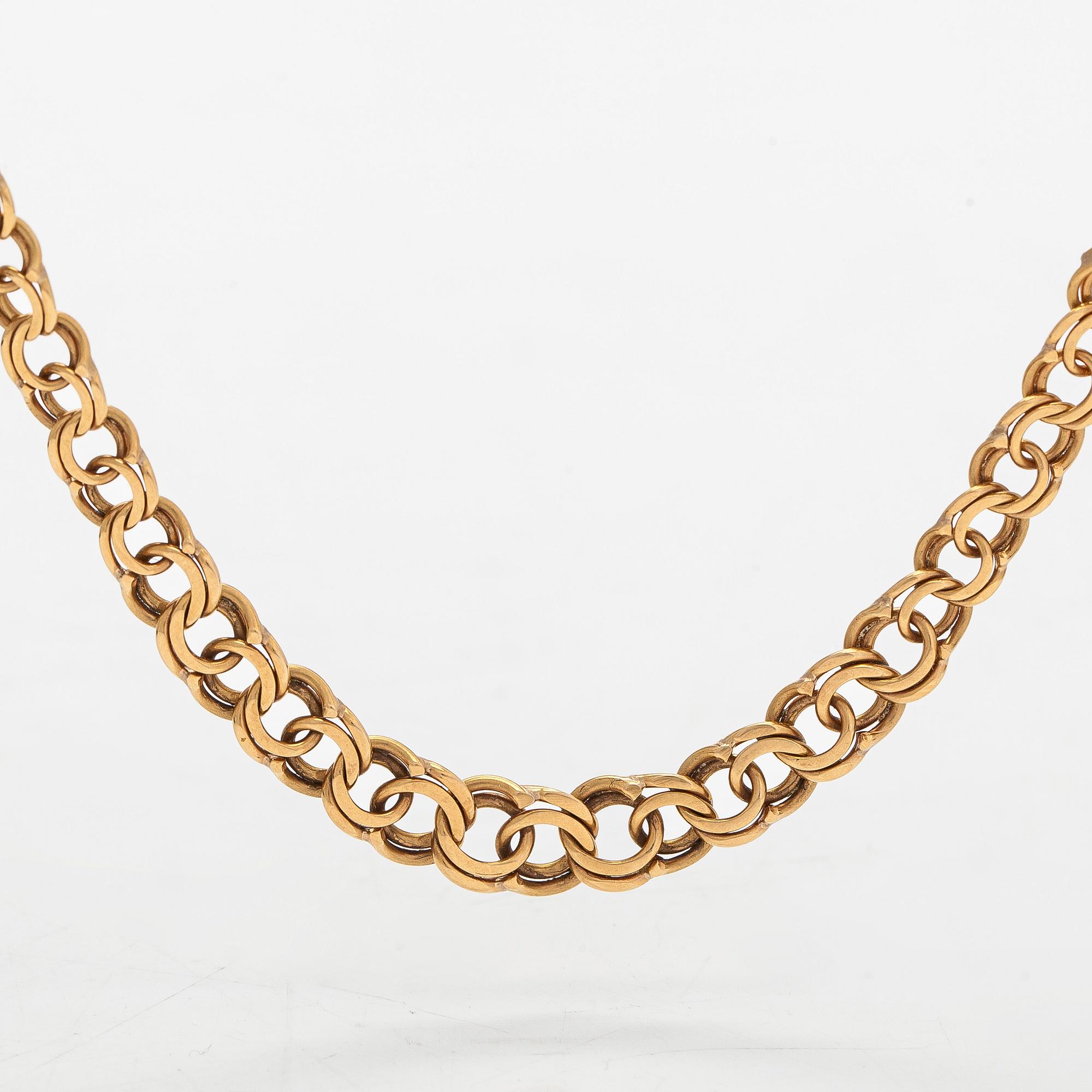 Kaulaketju, 18K kultaa, Bismarck-lenkki.