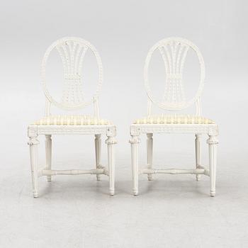 A pair of late Gustavian chairs by Lars Fahlberg, Linköping, Sweden, early 19th Century.