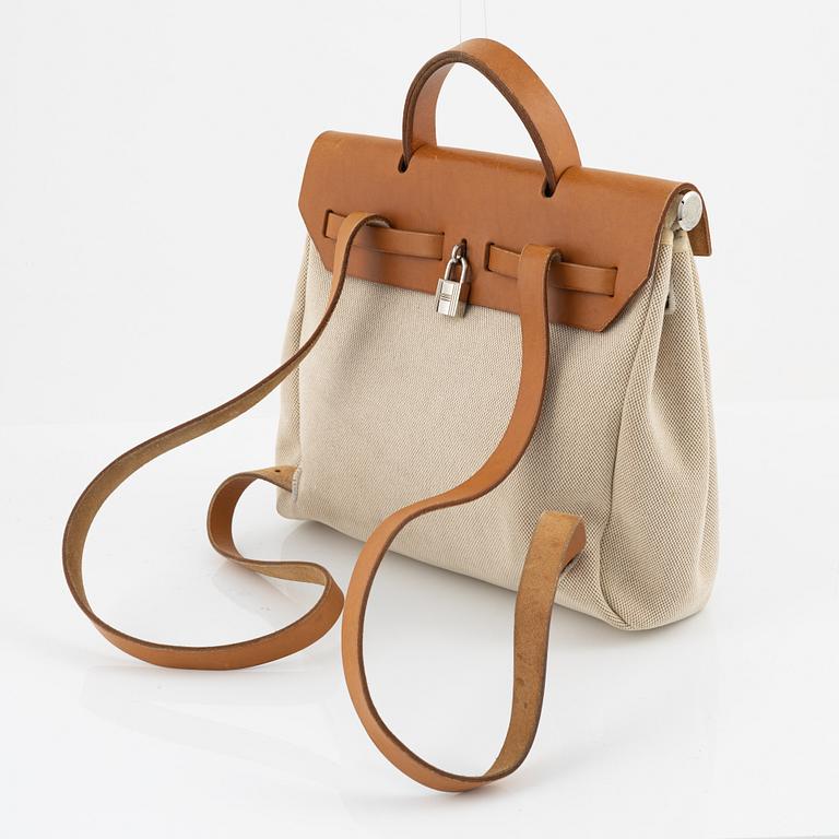 Hermès, a canvas and leather 'Herbag' backpack, 2003.