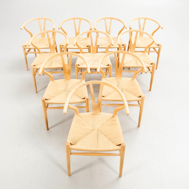 Hans J. Wegner, chairs, 10 pcs, "Y-chair", Carl Hansen & Son, Denmark, modern production.