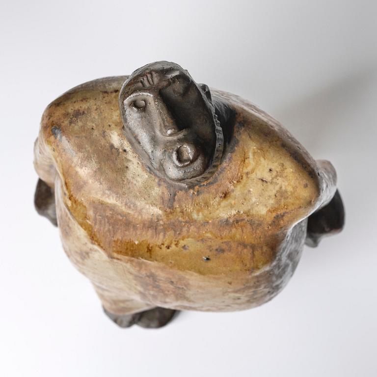 Åke Holm, a stoneware sculpture, "Mose trampar på lagtavlorna" (Moses Shatters the Tablets), Höganäs, 1950s.