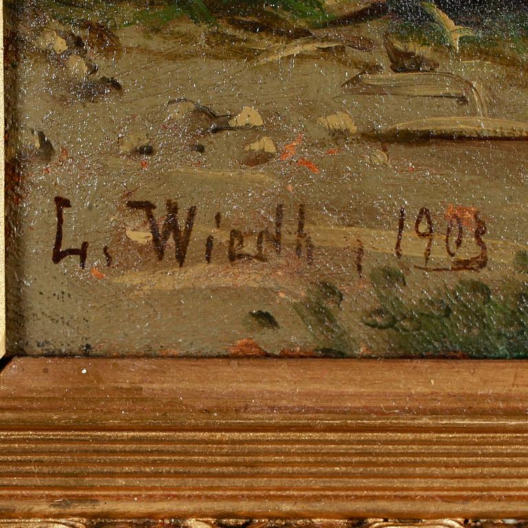 LEONARD WIEDH, 2 st, oljor på duk, en signerad och daterad 1903.
