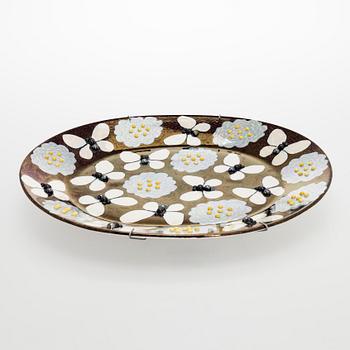 Birger Kaipiainen, koristelautanen, keramiikka, "Butterfly", Arabia Art 1982, signeerattu ja numeroitu II 0/300.