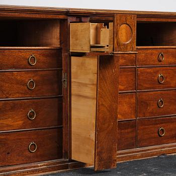 A late Gustavian mahogany and gilt brass-mounted desk, Stockholm, late 18th century.