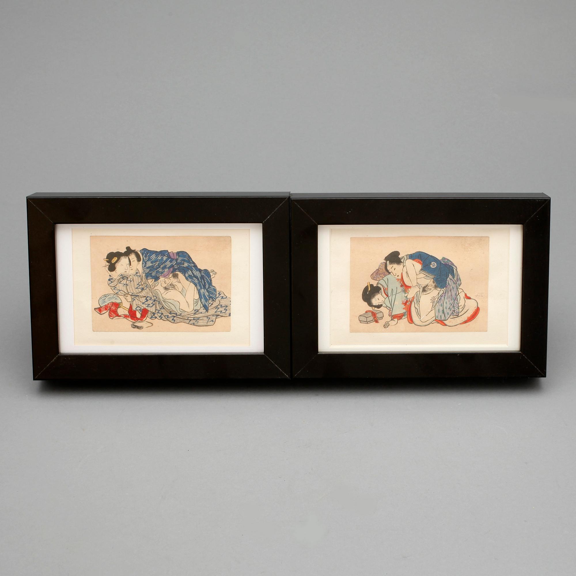 TRÄSNITT, 4 st, Japan, 1800-talets andra hälft.