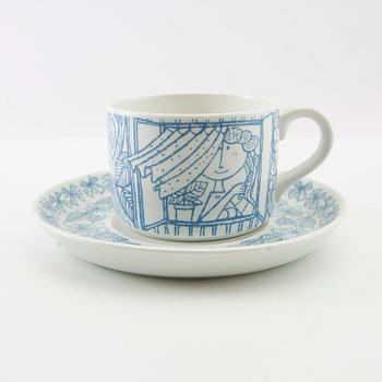 Stig Lindberg, tea cups 8 pcs "Boro" Gustavsberg stoneware 1960s.