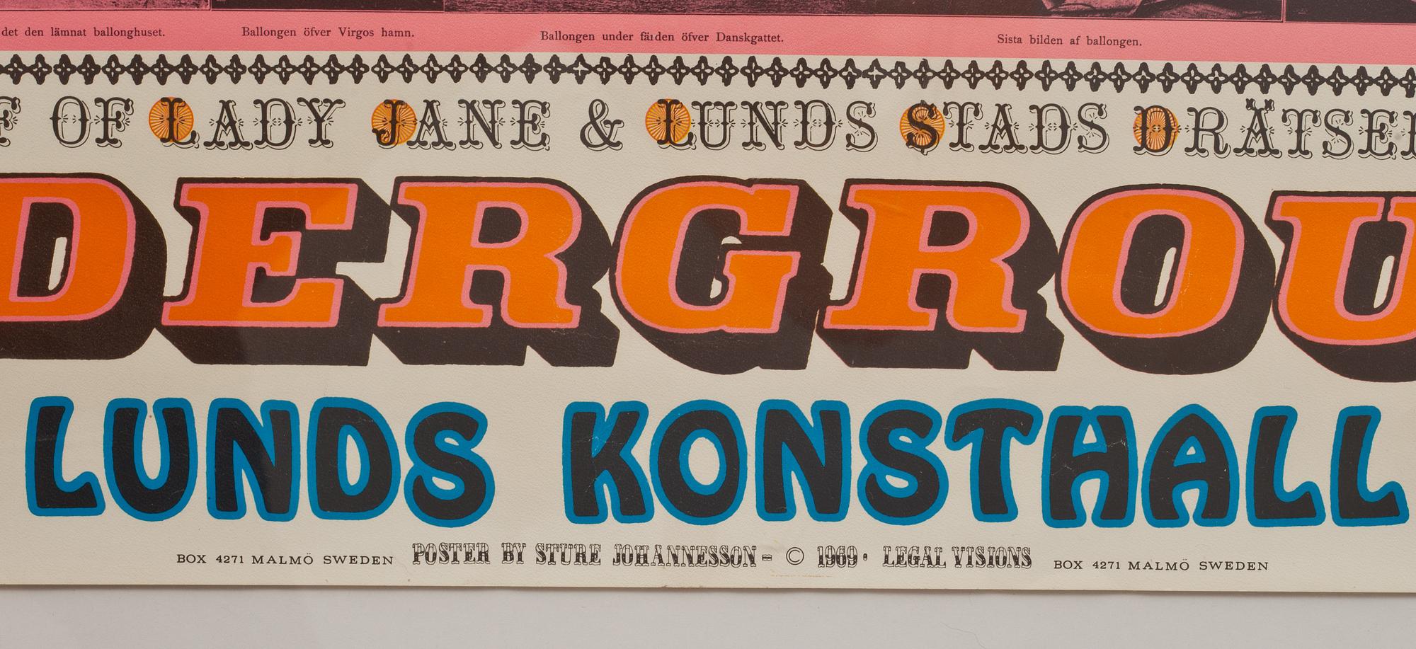 STURE JOHANNESSON, utställningsaffisch, 1969.