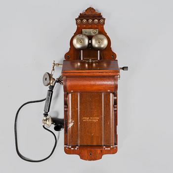 VÄGGTELEFON, Jydsk Telefonaktieselskab, tidigt 1900-tal.