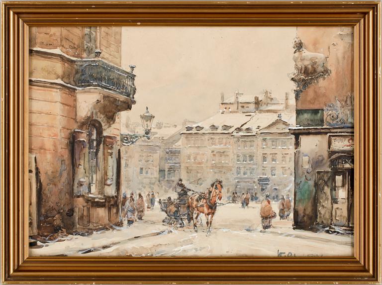 WLADYSLAW CHMIELINSKI, akvarell. Sign.