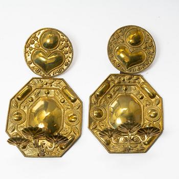 A pair of Baroque style sconces, C.Gullholm, Uppsala, Sweden, first half of the 20th century.
