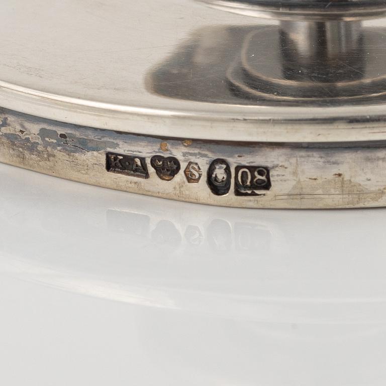 A Swedish silver Bowl, Dish, Beaker and Lided Box.