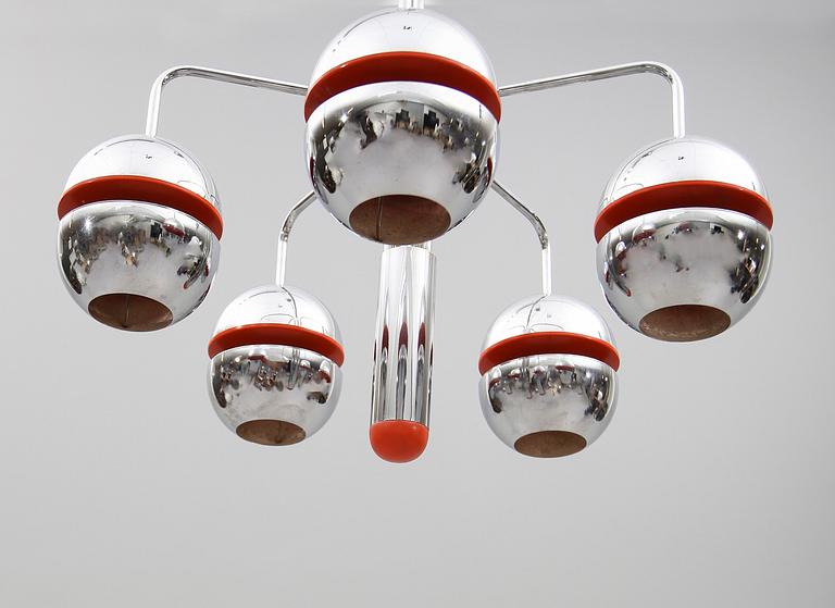 TAKLAMPA, kromad metall, 1960-tal. Höjd ca 75 cm.