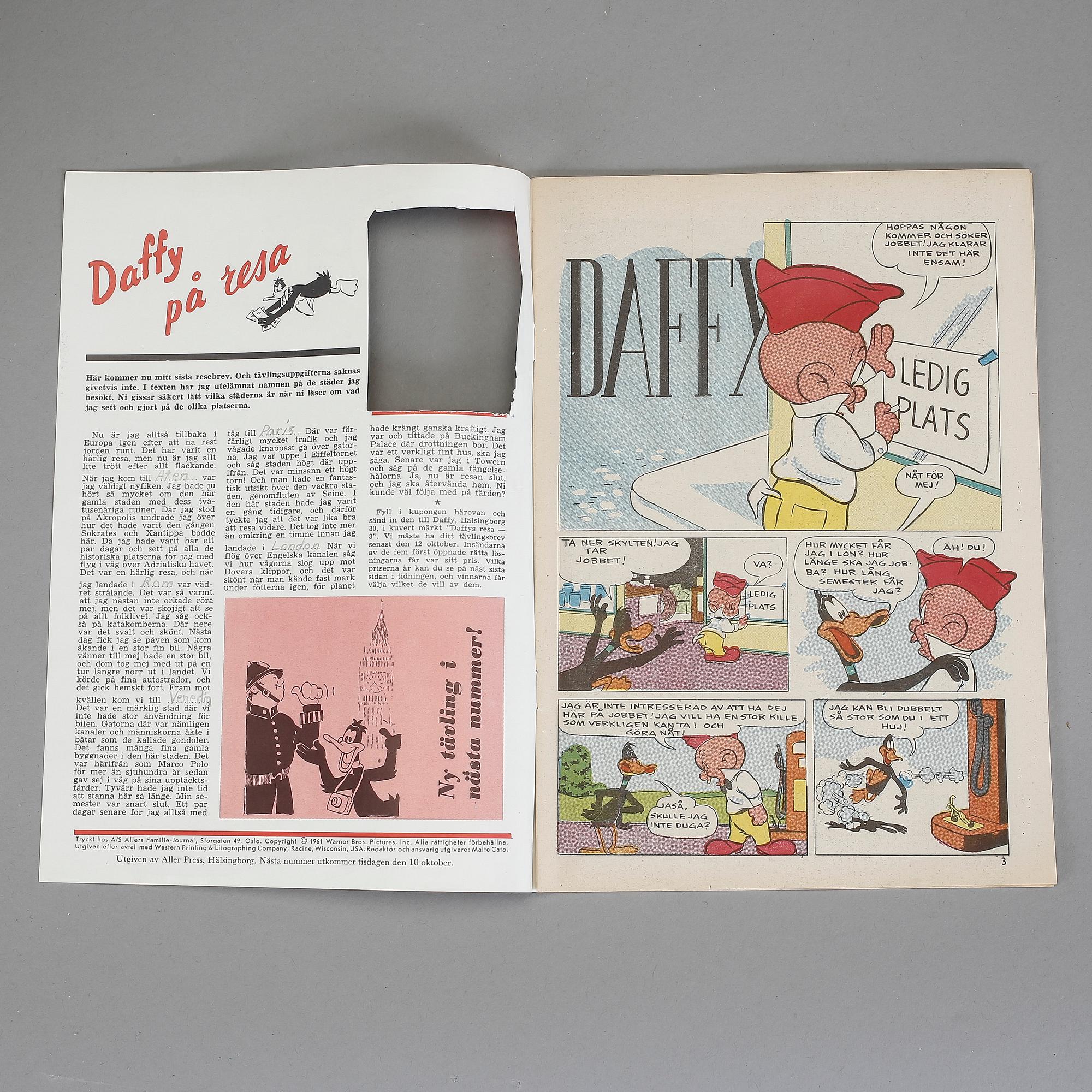 SERIETIDNINGAR, 87 +39 st varav 89 st Daffy 1960 och 1961.