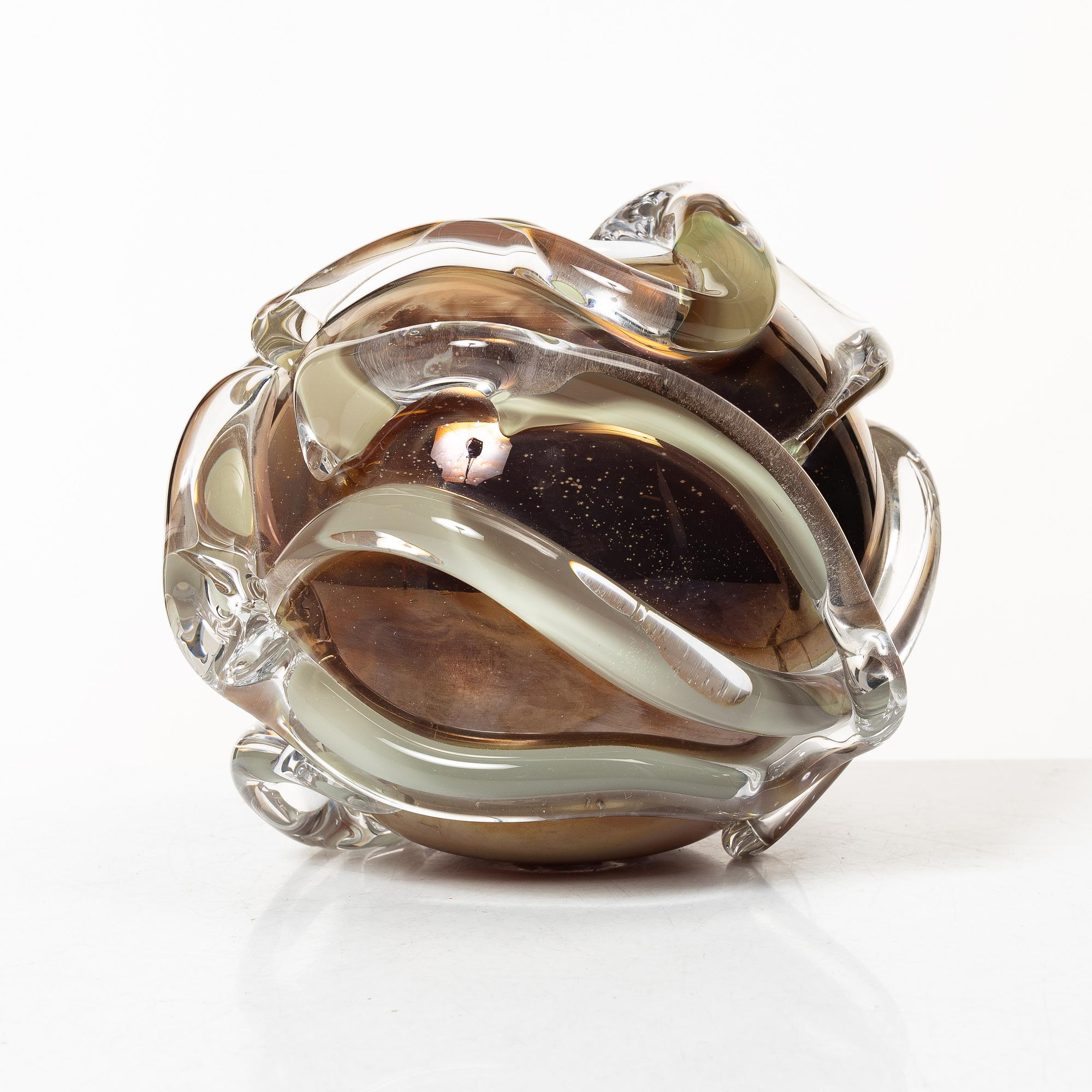 Gunvor Larsson, a unique glass vase, Sweden, signed, 2008.