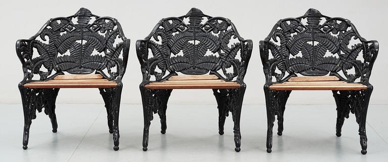 TRÄDGÅRDSSTOLAR, 3 st, 1900-tal.