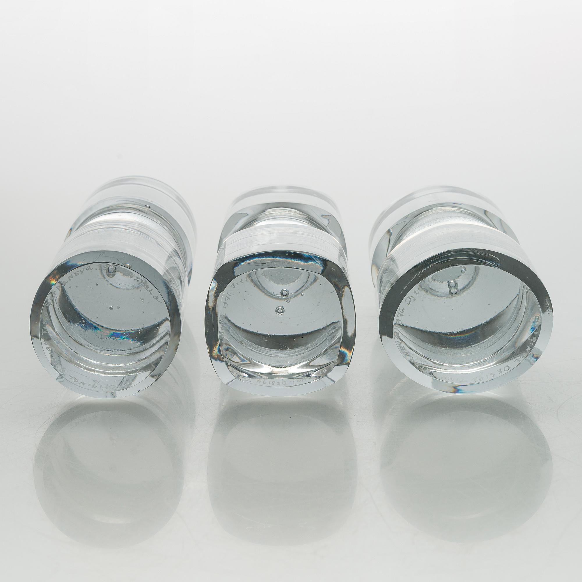Timo Sarpaneva, prototyper, 6 st, signerade Original Design Timo Sarpaneva 1976 Iittala.