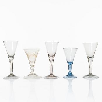 Glass, 5 pcs, 17th-18th century.