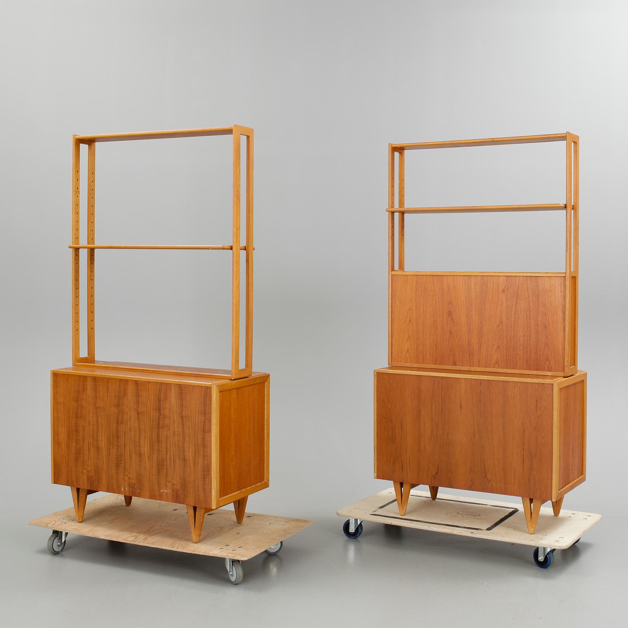 BOKHYLLOR, 2 st, teak, 1960-tal.