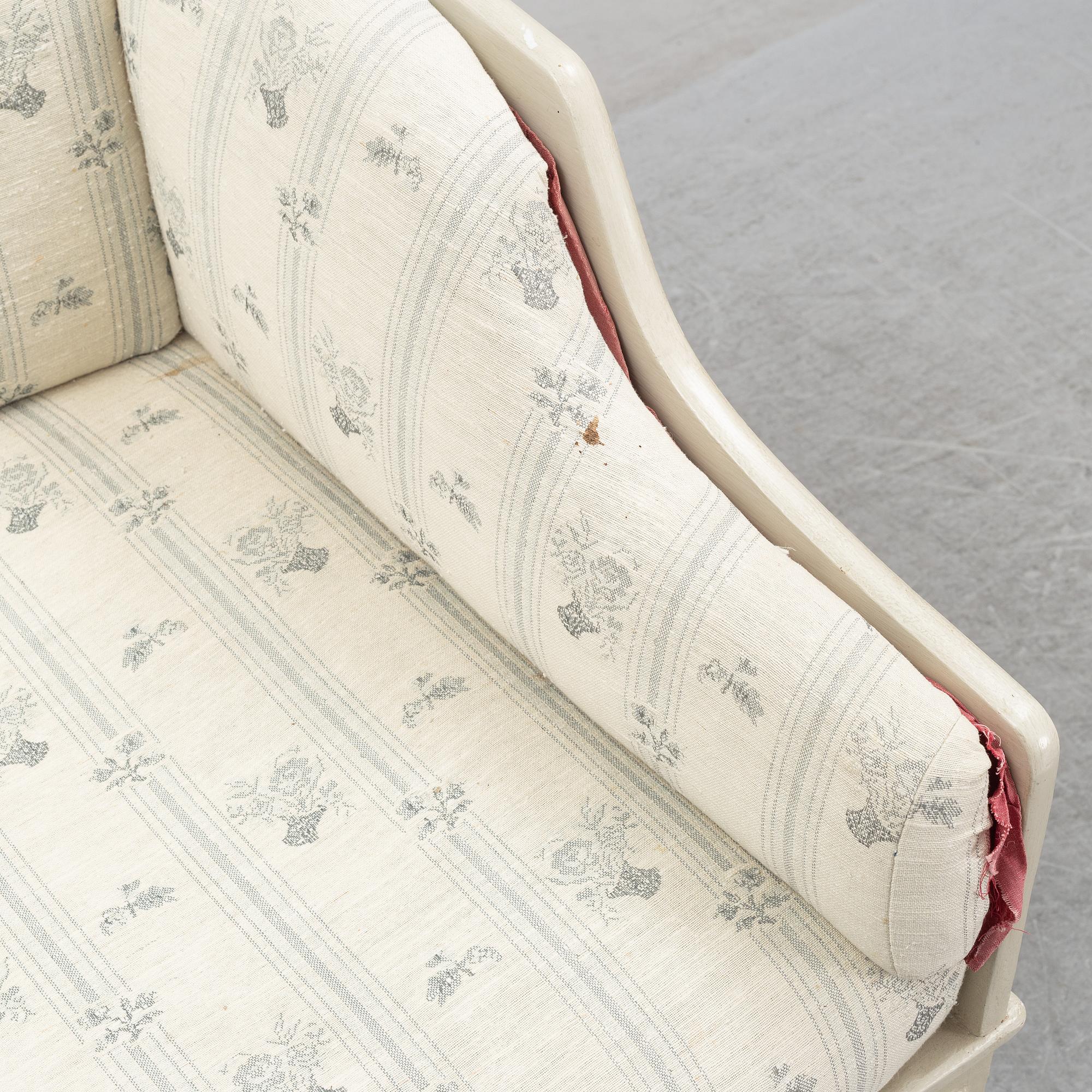 A Gustavian sofa, end of the 18th Century.