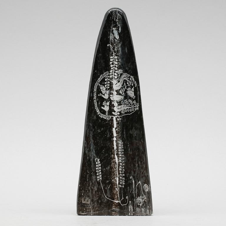 SKULPTUR, glas, Göran Wärff, Kosta Boda, signerad.