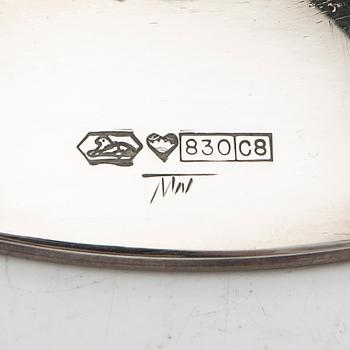 Tapio Wirkkala, ljusstakar, ett par, silver, "Trumpetti", Kultakeskus, Tavastehus 1980.