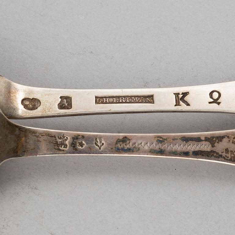 29 silvers spoons by varying smiths, Sweden, 18th-19th centruy.