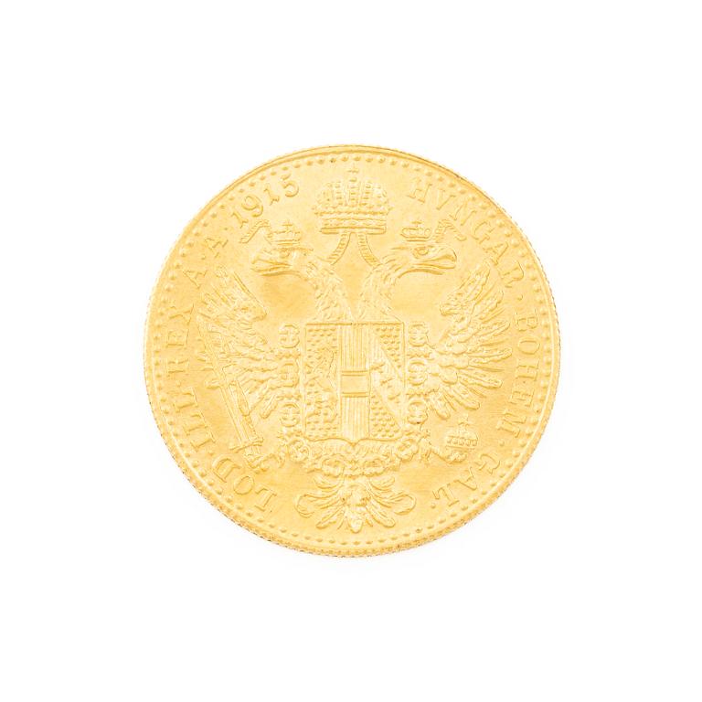 Guldmynt, Österrike-Ungern, 1 Ducat, 1915.