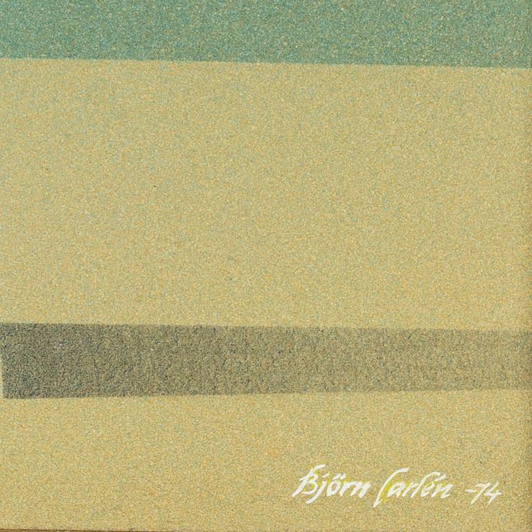 Björn Carlén, akryl på pannå, signerad och daterad 74.