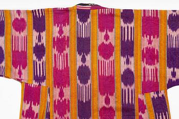 A woman’s Chapan, silk and cotton Ikat, Central Asia, 1880s.