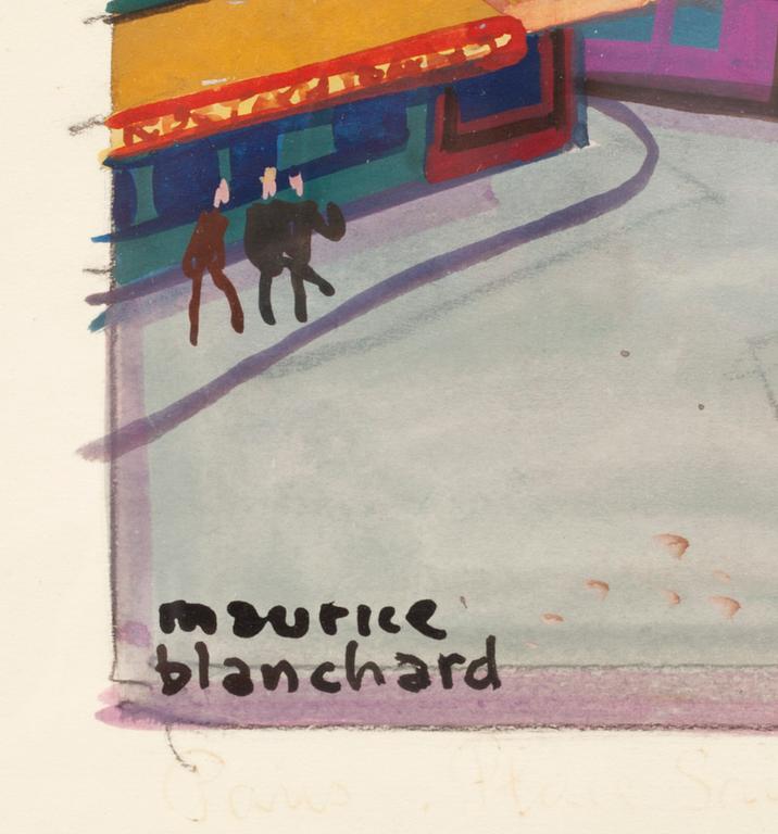 MAURICE BLANCHARD, blandteknik, gouache. Signerad.