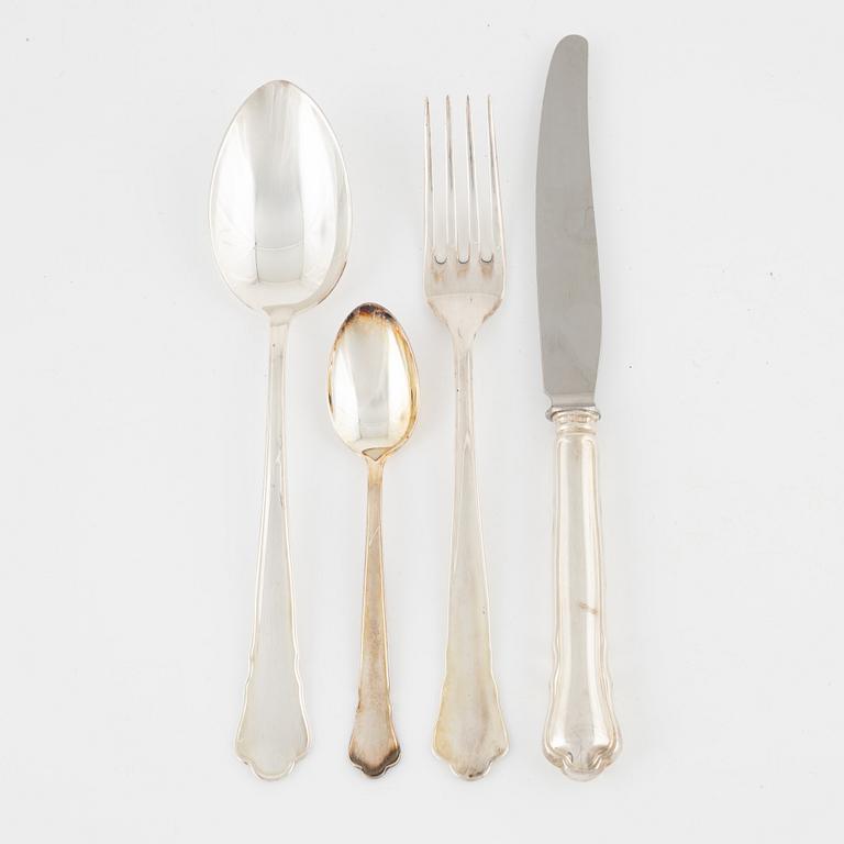 A 49-piece Swedish silver cutlery, bearing the mark of GAB. including Eskilstuna 1979.