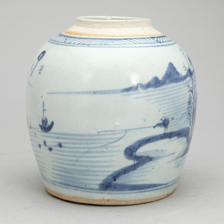 TALLRIKAR, 5 st, samt BOJAN, porslin, Qing, Kina 1700- resp 1800-tal.