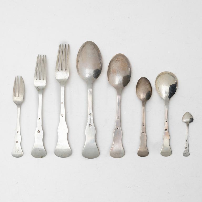 Bestickuppsättning, 75 delar, silver, bl a CF Heise, Köpenhamn 1928.