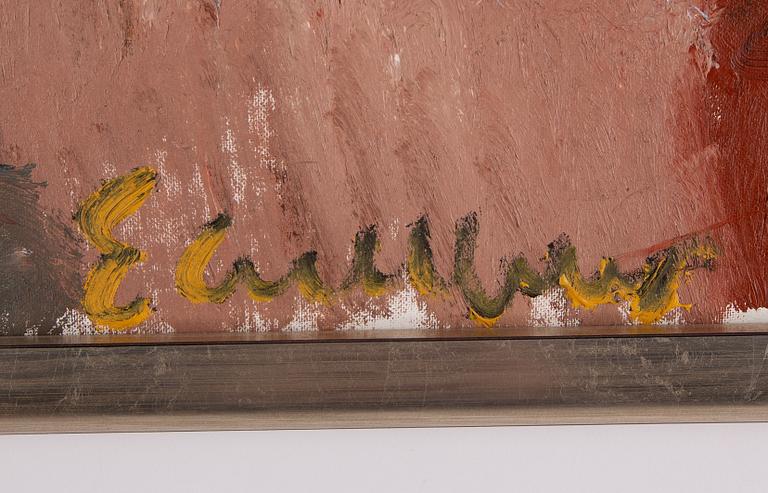 Erland Cullberg, oil on canvas/paper-panel, signed.