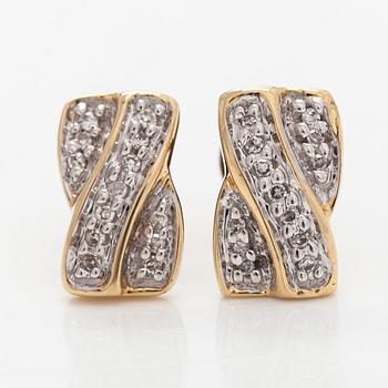 Korvakorut, 8/8-hiotut timantit, 14K kultaa.