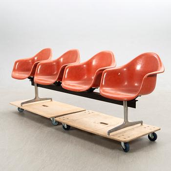 Charles & Ray Eames, Sofa, "Eames Plastic Side Chair RE beam seating", Herman Miller, second half of the 20th century.