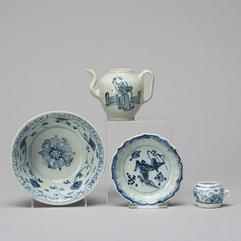 A group of blue and white South East Asian ceramics, 16th-20th Century.