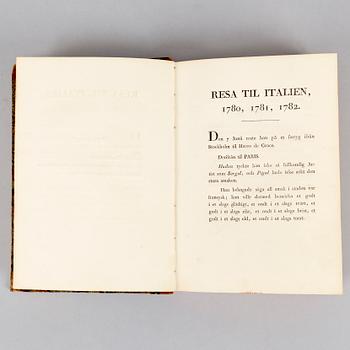 ”Resa til Italien”, med 38 handkolorerade planscher.