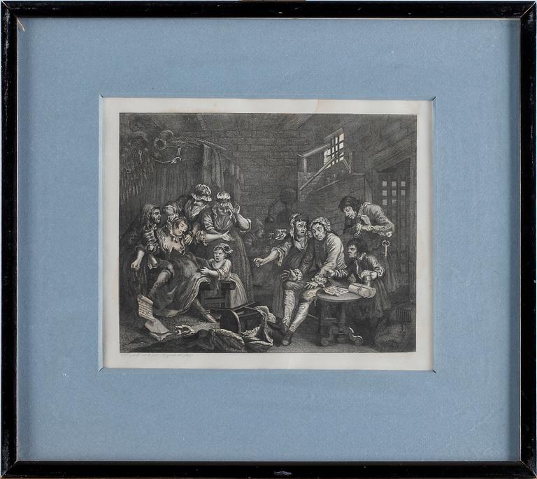 WILLIAM HOGARTH, efter, kopparstick 4 st, 1800-tal.
