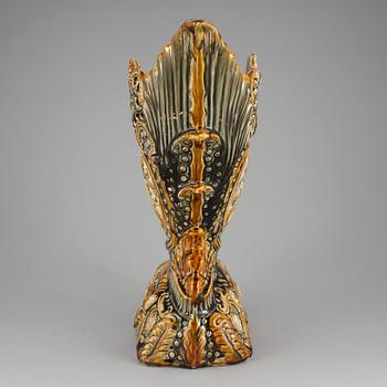 A majolica vase from the late 19th century.