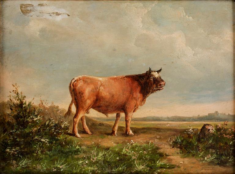 T S COOPER, i hans art, olja på pannå,  1800/1900-tal.