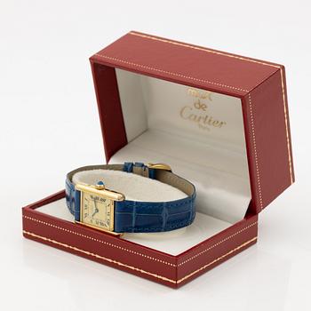 must de Cartier, Tank, wristwatch, 20.5 x 20 (28) mm.